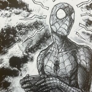 Steve‎ Messenger Art Spider-Man Pencil Sketch Print 11x17 Signed